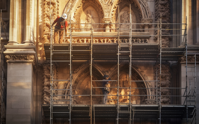 diablo78.__Depict_a_worker_perched_on_scaffolding_as_he_careful_a91e7305-e4c5-4a13-928a-ee7ae5c852a7.png